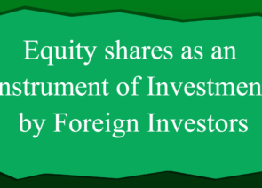 Foreign Investment (FDI) in India through Equity shares