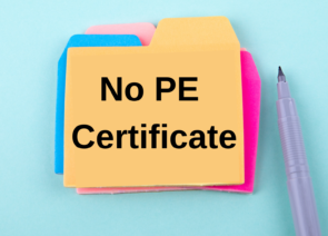 No PE Certificate