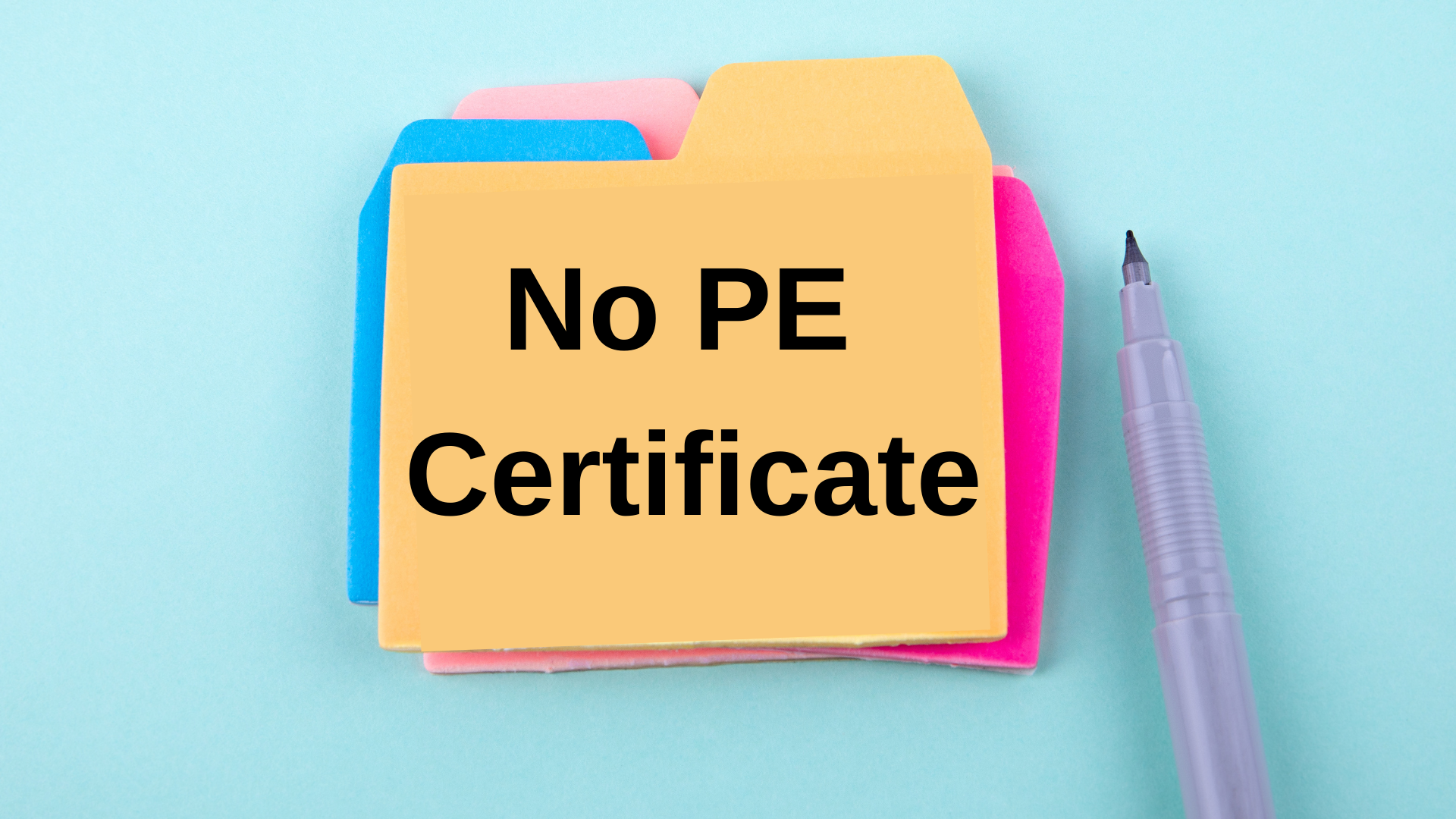No PE Certificate