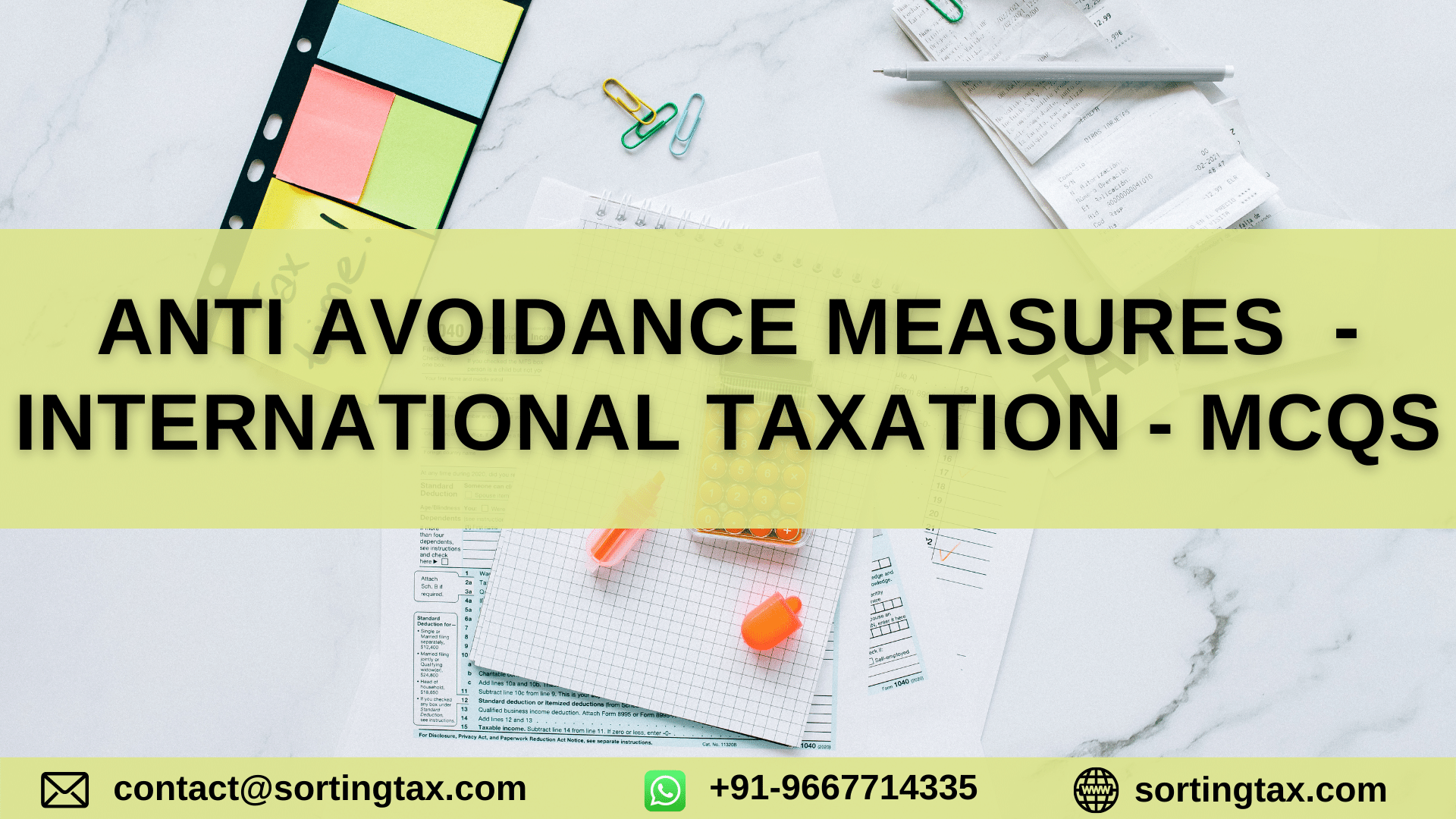 Anti Avoidance Measures - International Taxation - MCQs
